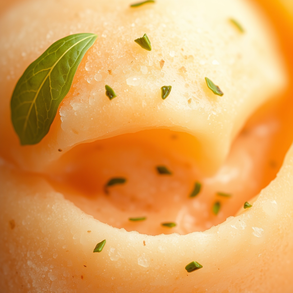 Peach & Basil — macro texture